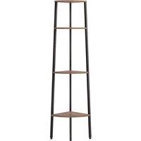 Berkfield Home Practical 4-Tier Corner Shelf Dark Brown & Black 45.5x31.5x150 cm
