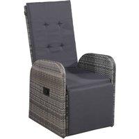 Berkfield Home Beautiful 5 Piece Garden Dining Set with Cushions Grey Poly Rattan