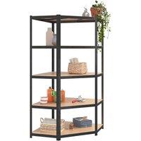 Berkfield Home Sturdy 5-Layer Heavy-duty Corner Shelf Grey Steel&Engineered Wood
