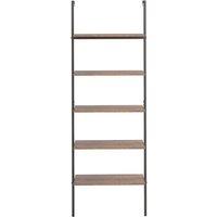 Berkfield Home Practical 5-Tier Leaning Shelf Dark Brown & Black 64x35x185 cm | Size: 64 x 35 x 185 cm