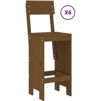 Berkfield Home Beautiful 7 Piece Garden Bar Set Honey Brown Solid Wood Pine