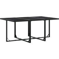 Berkfield Home Beautiful 7 Piece Garden Dining Set Black Poly Rattan