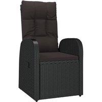 Berkfield Home Beautiful 7 Piece Garden Dining Set with Cushions Black Poly Rattan