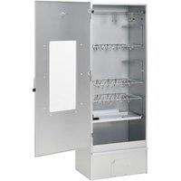 Berkfield Home Durable BBQ Oven Smoker with Table Galvanised Steel in Silver