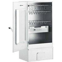 Berkfield Home Durable BBQ Oven Smoker with Table Galvanised Steel in Silver
