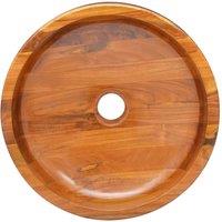 Berkfield Home Durable Basin Solid Teak Wood 40x10 cm in Brown | Size: 40x10 cm