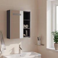 Berkfield Home Durable Bathroom Mirror Cabinet with LED Light Grey 45x13x52 cm | Size: 45 x 13 x 52 cm