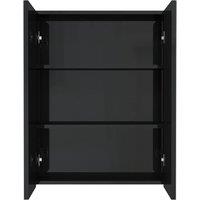 Berkfield Home Durable Bathroom Mirror Cabinet 60x15x75 cm MDF Shining Black | Size: 60 x 15 x 75 cm