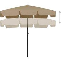 Berkfield Home Sturdy Beach Umbrella Taupe 200x125 cm in Beige
