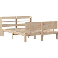 Berkfield Home Beautiful Bed Frame with Headboard without Mattress 160x200 cm in Tan