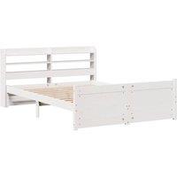 Berkfield Home Beautiful Bed Frame with Headboard without Mattress White 140x200 cm
