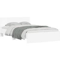 Berkfield Home Durable Bed Frame with LED without Mattress White 135x190 cm Double