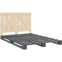 Berkfield Home Beautiful Bed Frame without Mattress Grey 140x200 cm Solid Wood Pine
