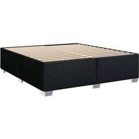 Berkfield Home Soft Bed Frame without Mattress Black Super King Fabric in Black | Size: Super King