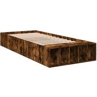 Berkfield Home Modern Bed Frame without Mattress Smoked Oak 90x190 cm Single in Brown