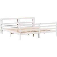 Berkfield Home Beautiful Bed Frame without Mattress White 200x200 cm Solid Wood Pine