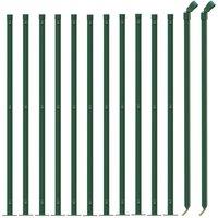 Berkfield Home Durable Chain Link Fence with Flange Green 1.1x25 m