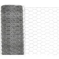 Berkfield Home Sturdy Chicken Wire Fence Galvanised Steel 25x1.5 m Silver