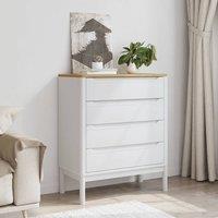 Berkfield Home Beautiful Chest of Drawers FLORO White Solid Wood Pine