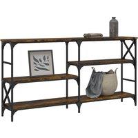 Berkfield Home Decorative Console Table Smoked Oak 150x29x76.5 cm Engineered Wood in Brown