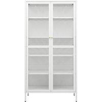Berkfield Home Durable Display Cabinet White 90x40x180 cm Steel & Tempered Glass | Size: 90 x 40 x 180 cm