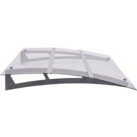 Berkfield Home Durable Door Canopy Silver & Transparent 150x90 cm PET in Clear