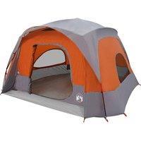Berkfield Home Modern Family Tent Cabin 6-Person Grey & Orange Waterproof