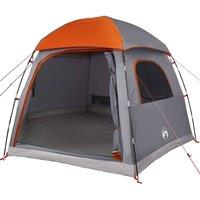 Berkfield Home Modern Family Tent Igloo 6-Person Grey & Orange Waterproof