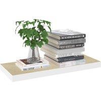 Berkfield Home Durable Floating Wall Shelves 2 pcs Oak & White 60x23.5x3.8 cm MDF in Natural