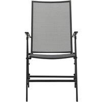 Berkfield Home Elegant Folding Mesh Chairs 4 pcs Steel Anthracite in Black