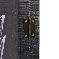 Berkfield Home Decorative Folding Room Divider 228x170 cm Feathers Black & White