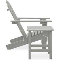 Berkfield Home Elegant Garden Adirondack Chair with Table Solid Fir Wood Grey