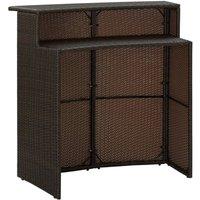 Berkfield Home Table Garden Bar Table Brown 120x55x110 cm Poly Rattan | Size: 120 x 55 x 110 cm