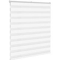 Berkfield Home Elegant Zebra Blind White 130x150 cm Fabric Width 125.9 cm Polyester