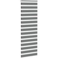 Berkfield Home Elegant Zebra Blind Dark Grey 90x230 cm Fabric Width 85.9 cm Polyester