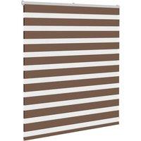 Berkfield Home Elegant Zebra Blind Brown 120x100 cm Fabric Width 115.9 cm Polyester