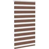 Berkfield Home Elegant Zebra Blind Brown 85x100 cm Fabric Width 80.9 cm Polyester
