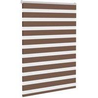 Berkfield Home Elegant Zebra Blind Brown 115x100 cm Fabric Width 110.9 cm Polyester