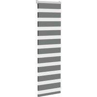 Berkfield Home Elegant Zebra Blind Dark Grey 45x100 cm Fabric Width 40.9 cm Polyester