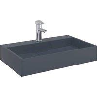 Berkfield Home Sturdy Wash Basin 60x38x11 cm Mineral Cast/Marble Cast Anthracite in Dark Grey | Size: 60 x 38 x 11 cm