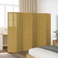 Berkfield Home Room Divider 6 Panels Brown Solid Wood Paulownia