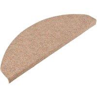 Berkfield Home Stair Mats Self-adhesive 15 pcs 65x22.5x3.5 cm Beige | Size: Medium