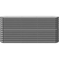 Berkfield Home Garden Raised Bed Powder-coated Steel 152x40x68 cm Anthracite in Dark Grey | Size: 152 x 40 x 68 cm