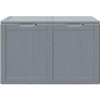 Berkfield Home Garden Storage Box 180L Grey PP Rattan
