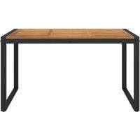 Berkfield Home Garden Table with U-shaped Legs 140x80x75 cm Solid Wood Acacia in Brown | Size: 140 x 80 x 75 cm