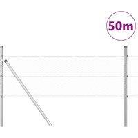 Berkfield Home Hexagon Fence 0.5x50 m Galvanised Steel in Silver