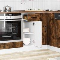 Berkfield Home Kitchen Base Cabinet Kalmar Smoked Oak Engineered Wood in Brown
