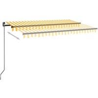 Berkfield Home Manual Retractable Awning 450x350 cm Yellow & White