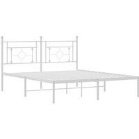 Berkfield Home Metal Bed Frame with Headboard White 160x200 cm