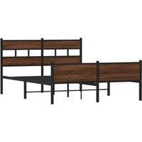 Berkfield Home Metal Bed Frame without Mattress Brown Oak 160x200 cm